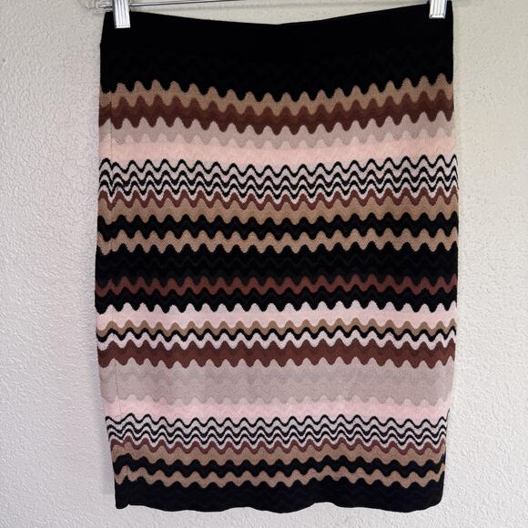 Etcetera Skirt Womens Smal Zig Zag Knit Pencil Pull On Rayon Blend Fall Classic - Picture 2 of 11